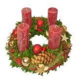Adventskranz rot-gold