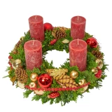 Adventskranz rot-gold