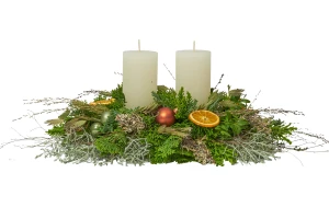 Kerzenarrangement 'Elegantes Grün'
