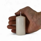 Stumpenkerze 'Wollweiss'