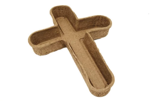Pflanzgefäss 'kompostierbar' Kreuz