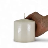 Stumpenkerze 'Wollweiss' d100mm