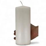 Stumpenkerze 'Wollweiss' d100mm