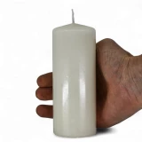 Stumpenkerze 'Wollweiss' d60mm