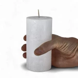 Kerze Rustic 'Weiss' d70mm