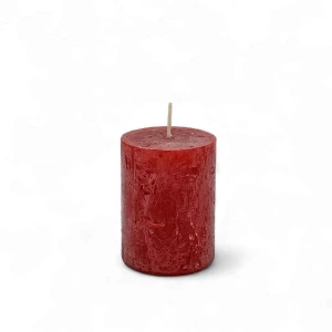 Kerze 'Rustic' Rubinrot d60mm