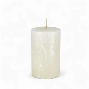 Kerze Rustic 'Wollweiss' d70mm