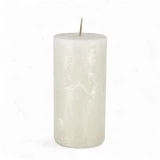 Kerze Rustic 'Wollweiss' d70mm