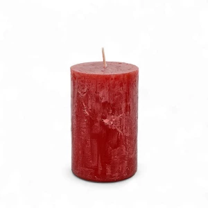 Kerze Rustic 'Rubinrot' d70mm