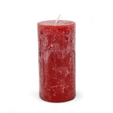 Kerze Rustic 'Rubinrot' d70mm