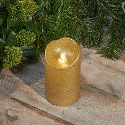 Wachskerze 'gold' mit Timer