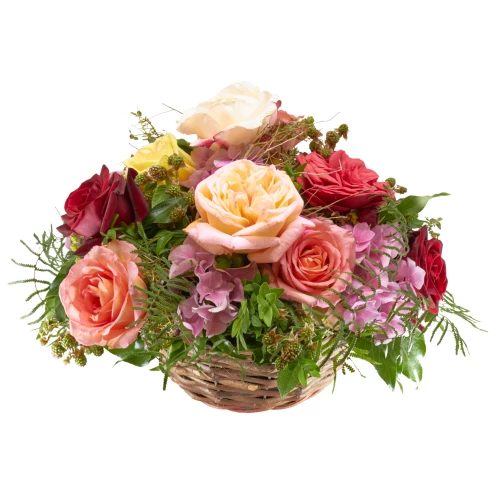 Korb 'Freilandrosen'