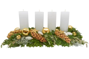 Fries 'Üppiger Advent' weiss-gold