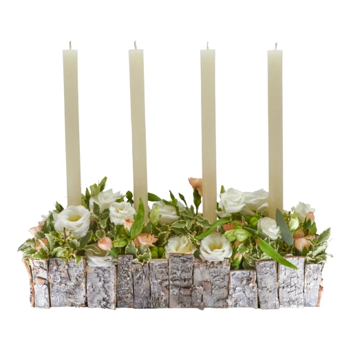 Gesteck 'Adventszauber' weiss