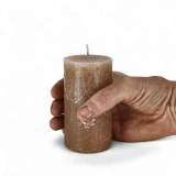 Kerze Rustic 'Erdnuss' d60mm