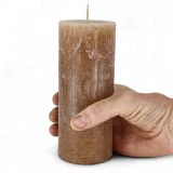 Kerze Rustic 'Erdnuss' d70mm