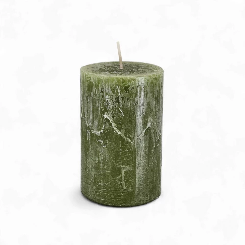 Kerze Rustic 'Olive' d70mm