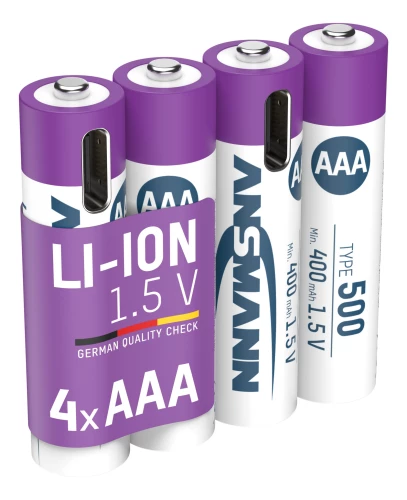 Li-Ion-Akku 'AAA' 500mAh USB-C