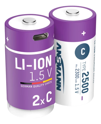 Li-Ion-Akku 'C' LR14 2500mAh USB-C