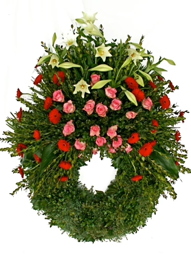 Bouquetkranz rosa - weiss