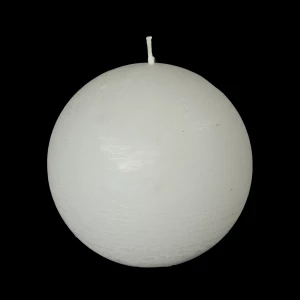 Kugelkerze 'Raureif' weiss