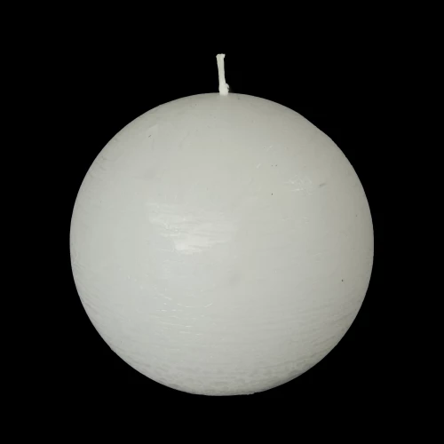 Kugelkerze 'Raureif' weiss