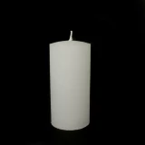 Stumpenkerze 'Raureif' weiss
