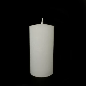 Stumpenkerze 'Raureif' weiss