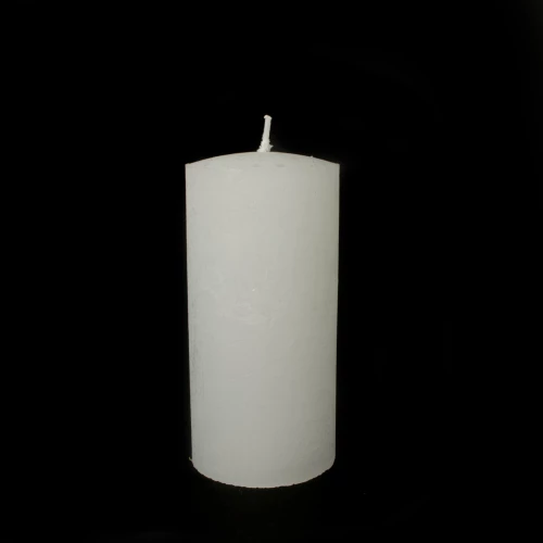 Stumpenkerze 'Raureif' weiss