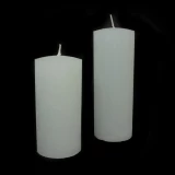 Stumpenkerze 'Raureif' weiss