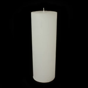 Stumpenkerze 'Raureif' weiss