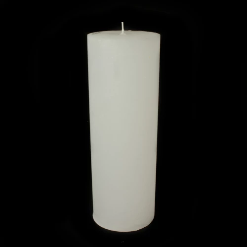 Stumpenkerze 'Raureif' weiss