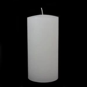 Stumpenkerze 'Raureif' weiss