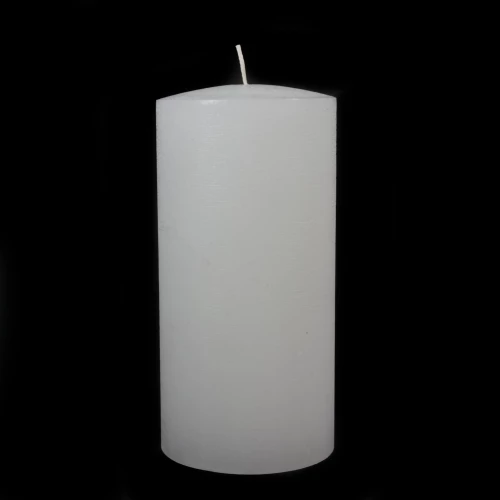 Stumpenkerze 'Raureif' weiss