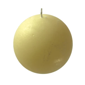 Kugelkerze 'Raureif' wollweiss