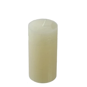 Stumpenkerze 'Raureif' wollweiss