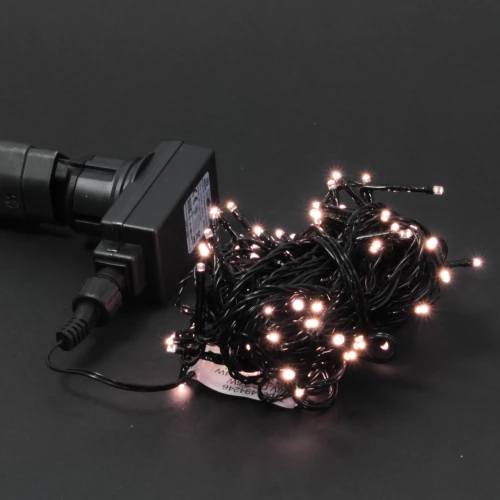 230V-Lichterkette 'softgold' schwarz