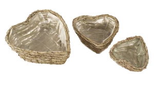 Korb in Herzform 'bone Rattan'