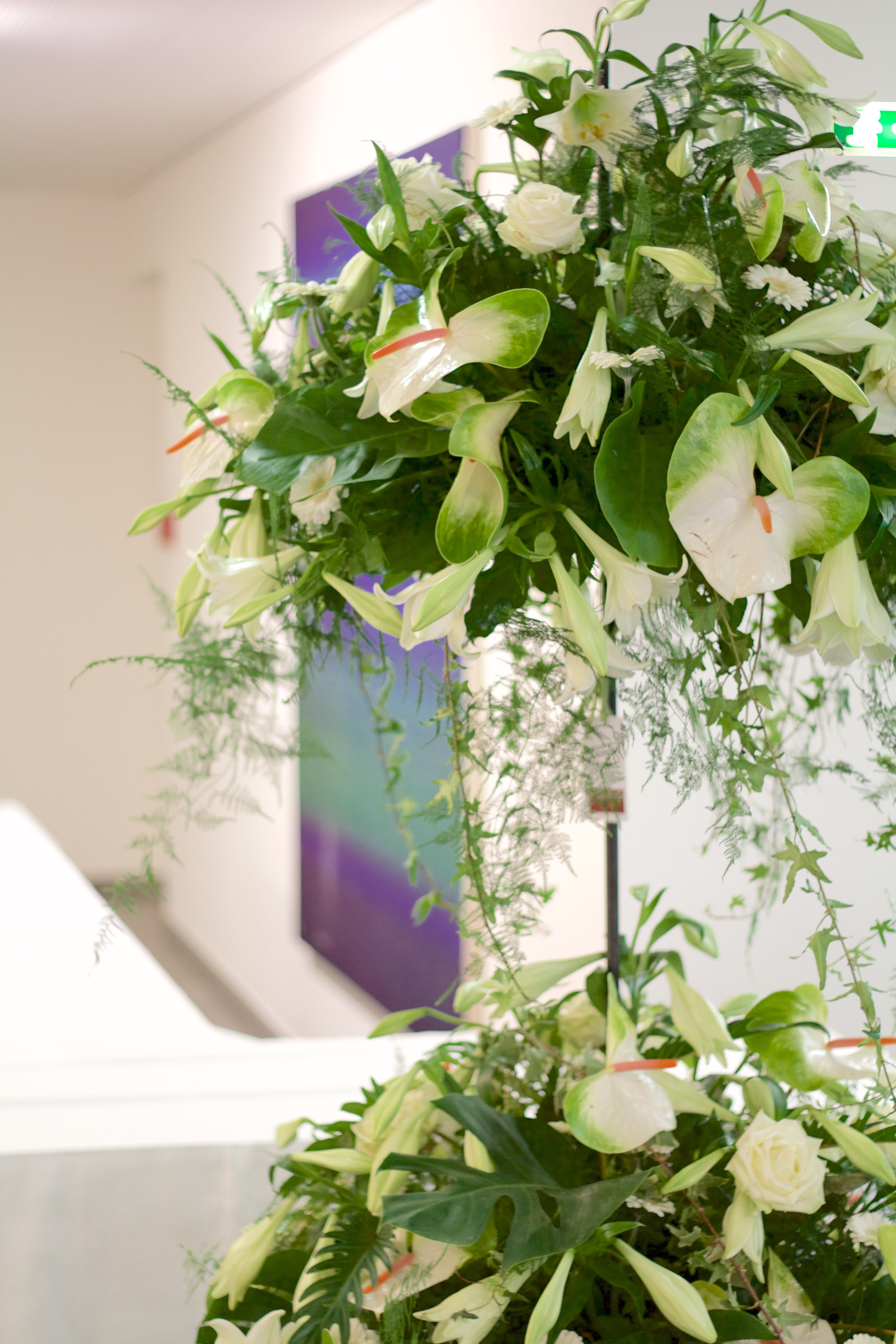Blumenarrangement gibt es von ganz klein bis ganz gross wie hier